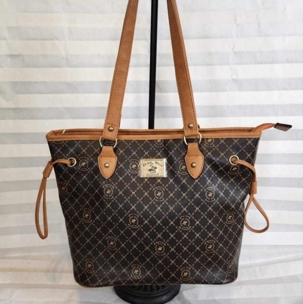 Beverly Hills Polo Club Tote Faux Leather large Tote Bag Purse